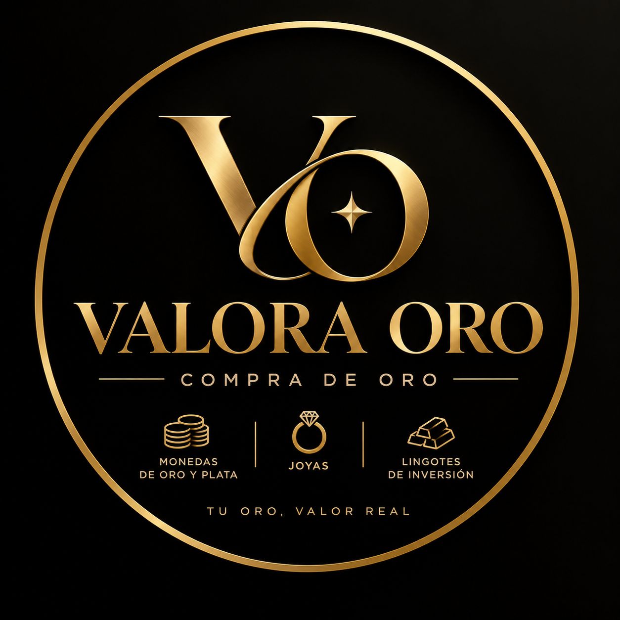 Emblema original de Valora Oro, compra de oro: tu oro, valor real